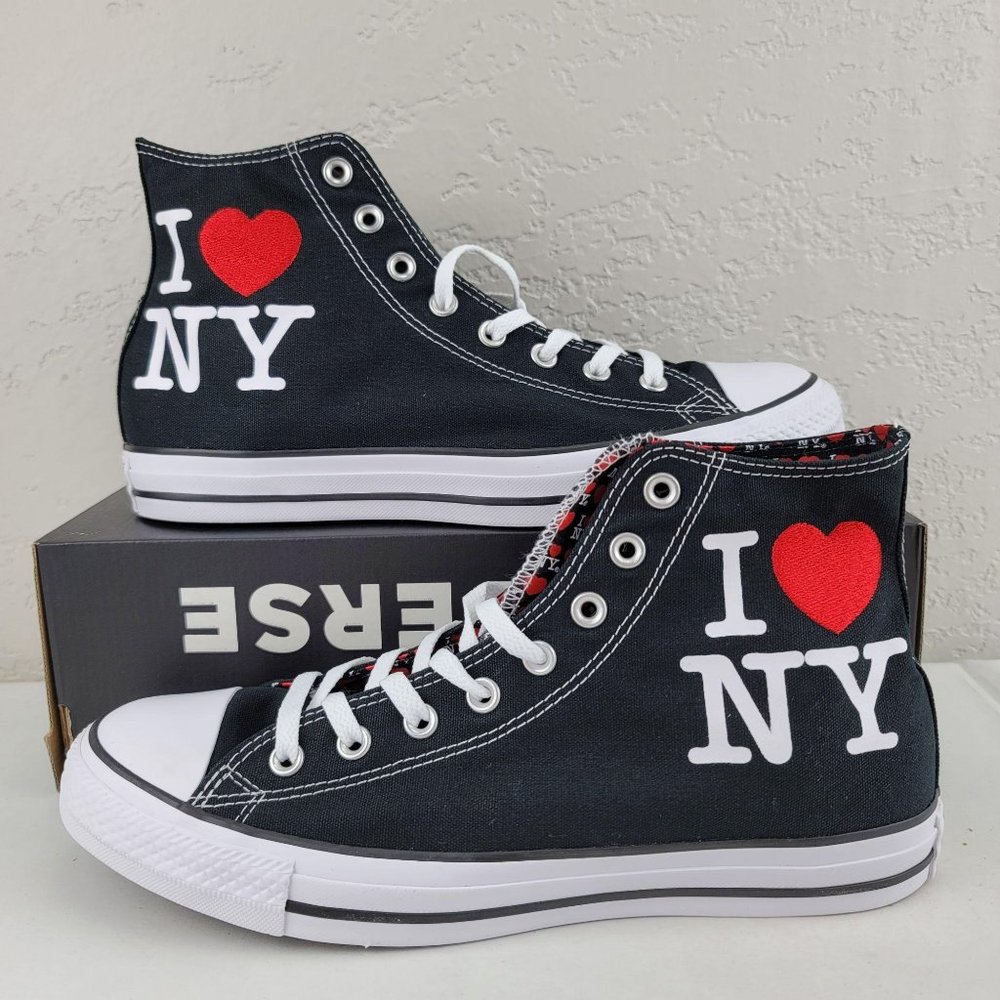 Converse Mens I Love NY High Top Lace Up Flat Fash